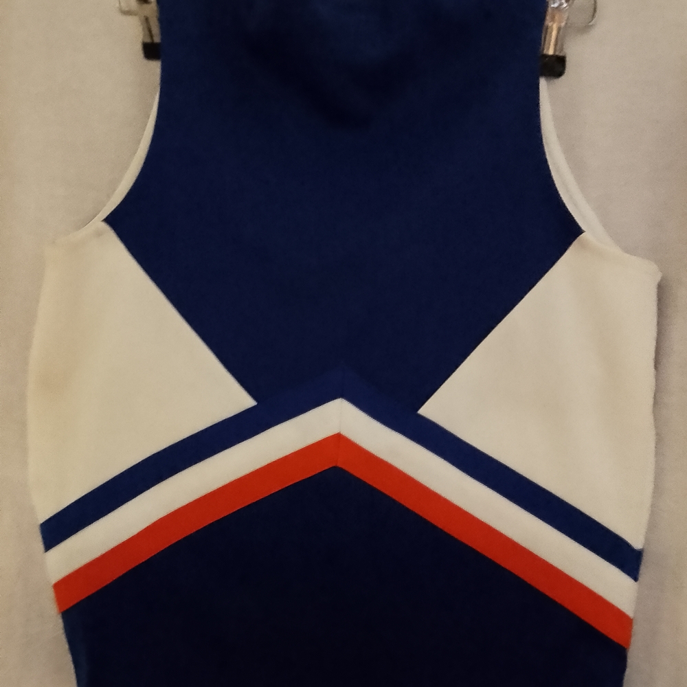 CIUGARS Varsity Blue & Orange Athletic Cheerleading Top or Halloween Costume XS - Picture 4 of 11